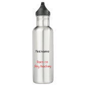 Bouteille d'eau de hockey sur glace - raie rouge a (Droite)