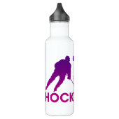 Bouteille d'eau de hockey sur glace violet naissan (Gauche)
