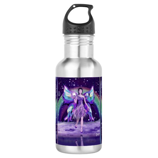 Bouteille d'eau de la Fée de la Pluie Violette (Devant)