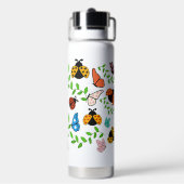 Bouteille d'eau de Lady Lovebug et papillons (Arrière)