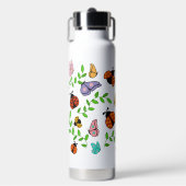 Bouteille d'eau de Lady Lovebug et papillons (Salle de sport)