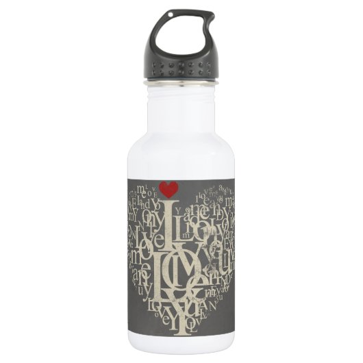Bouteille d'eau de l'amour (Devant)