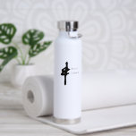 Bouteille d'eau de long Ampersand Custoland<br><div class="desc">Ampersé de couple typographique moderne et bouteille d'eau personnalisée. Ampersande longue à canne avec champs de nom personnalisés. Texte noir sur arrière - plan blanc.</div>