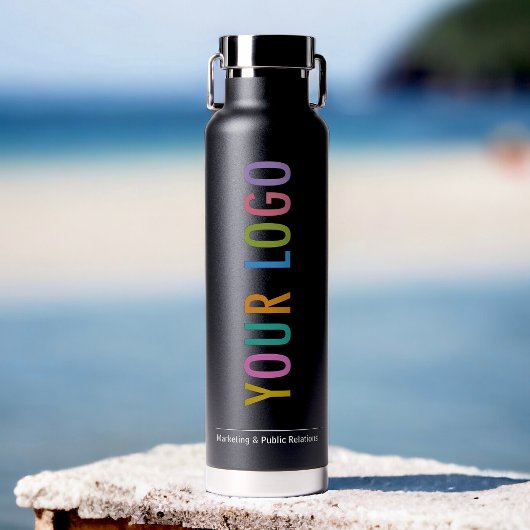 Bouteille d'eau de marque noire Thor avec logo d'e