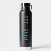 Bouteille d'eau de marque noire Thor avec logo d'e (Avant)