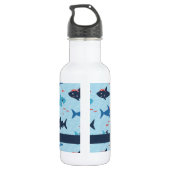 Bouteille D'eau De mignons requins personnalisables et drôles avec (Dos)