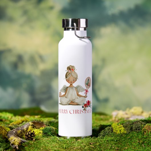 Bouteille d'eau de Noël Padel – Ange des vacances  (Extérieur (pivotée))