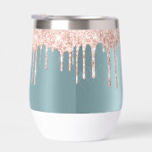 Bouteille d'eau de parties scintillant rose turquo (Droite)