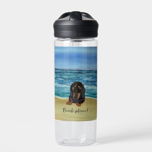 Bouteille d'eau de plage Dachshund (Extérieur)