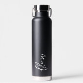 Bouteille d'eau de Studio de Yoga Flow Script Noir (Avant)