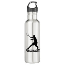 Bouteille d'eau de tennis avec le nom personnalisé