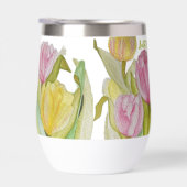 Bouteille d'eau de Tulipe rose et jaune (Droite)