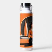 Bouteille d'eau de Yoga noir et orange (Avant)