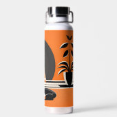 Bouteille d'eau de Yoga noir et orange (Arrière)