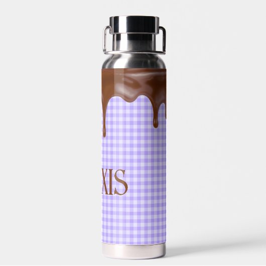 Bouteille D'eau Déchets De Chocolat Sur En vichy (Arrière)