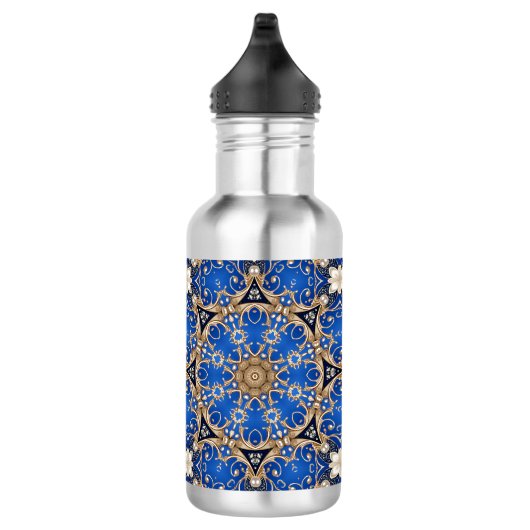 Bouteille d'eau décorative bleu or (Droite)