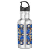 Bouteille d'eau décorative bleu or (Dos)