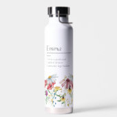 Bouteille D'eau Définition de nom avec bordure Fleur sauvage moder (Gauche)