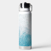 Bouteille D'eau Dégradé pailleté bleu et blanc (Arrière)