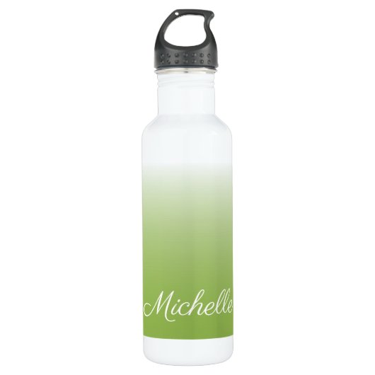 Bouteille D'eau dégradé personnalisé vert vert foncé (Devant)
