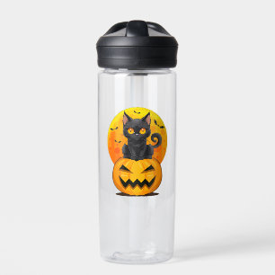 Bouteille D'eau Déguisement Halloween Citrouille Chat Noir