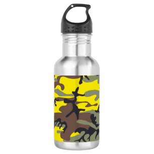 Bouteille D'eau Déguisement Jaune et Marron Camouflage, Militaire,