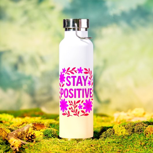 Bouteille D'eau Demeurez un devis de motivation florale positif