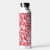 Bouteille D'eau Dentelle blanche sur rouge (Gauche)