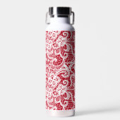Bouteille D'eau Dentelle blanche sur rouge (Avant)