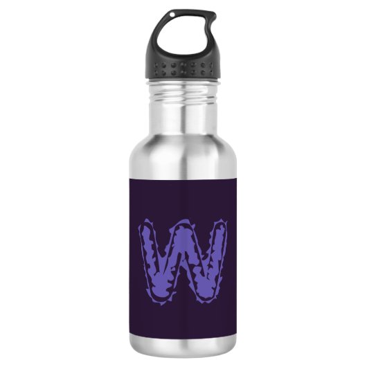 Bouteille D'eau Déplaisant Monogramme violet sur violet (Devant)