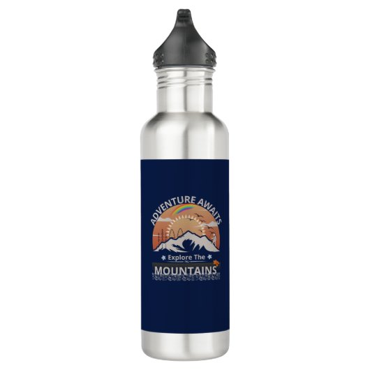 Bouteille D'eau Design "Adventure Await-Explore the mountain" (Droite)