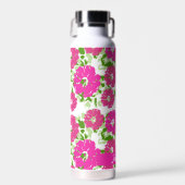 Bouteille D'eau Design floral Abstrait rose vif | Personnalisé (Avant)