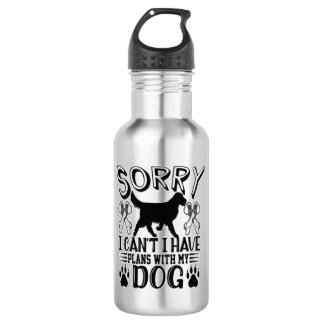 Bouteille D'eau Désolé, j'ai des projets avec mon chien Citation