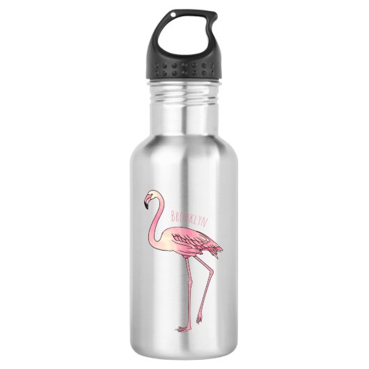 Bouteille D'eau dessin animé d'oiseau Flamant rose (Devant)