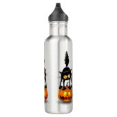 Bouteille D'eau Dessin d'Halloween au chat effrayé sur Citrouille (Droite)