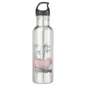 Bouteille D'eau Dessin original Cochon et bambou (Devant)