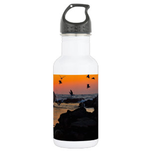 Bouteille D'eau Destin tropical de paume de coucher du soleil de