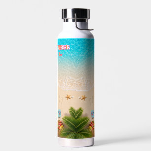 Bouteille d'eau d'été de plage esthétique