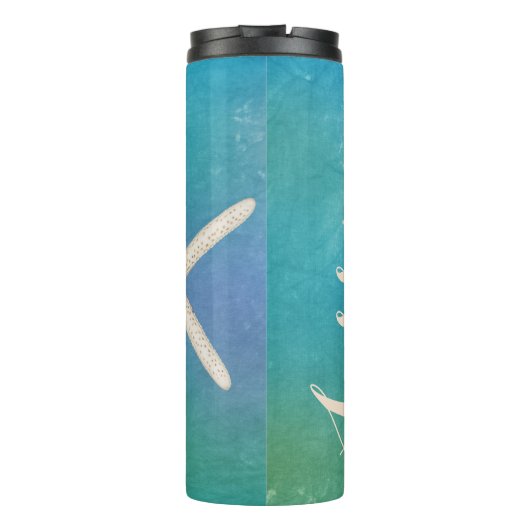 Bouteille d'eau d'étoiles de mer isolée (Dos)