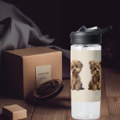 Bouteille D'eau 🐶 deux chiens mignons avec un Arrière - plan étoi