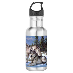 Bouteille D'eau Deux loups de l'Arctique