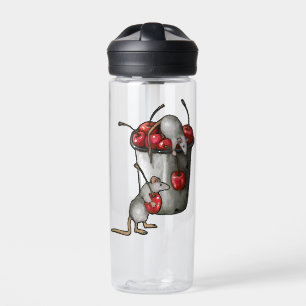 Bouteille D'eau Deux souris volant des cerises, seau de cerises Ar
