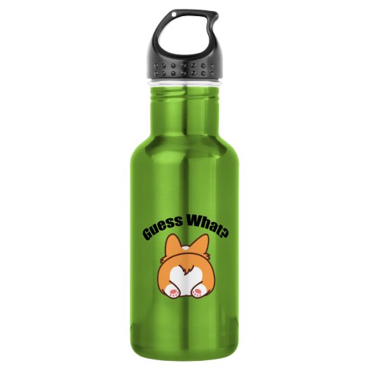 Bouteille D'eau Devinez Quel Humour de Fessier de Corgi (Devant)
