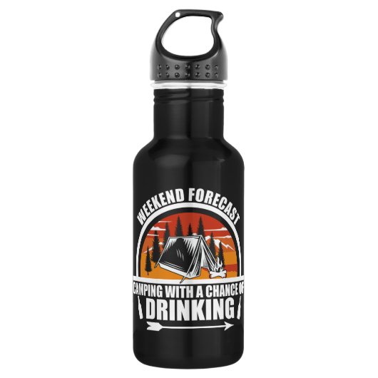 Bouteille D'eau Devis de camping amusant (Devant)