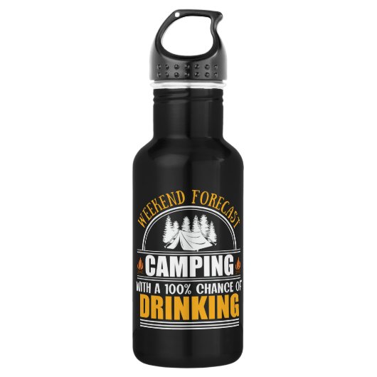 Bouteille D'eau Devis de camping amusant (Devant)