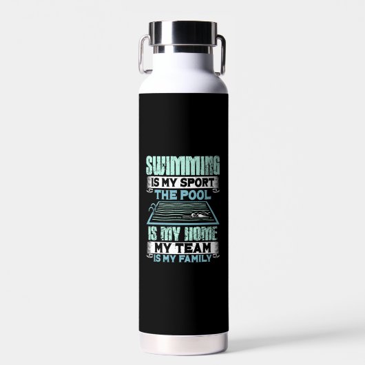 Bouteille D'eau Devis de natation amusant (Avant)