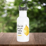 Bouteille D'eau Devis jaune citron amusant<br><div class="desc">Devis jaune citron amusant</div>