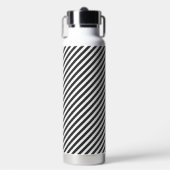 Bouteille D'eau Diagonal black and white stripes  pattern (Salle de sport)