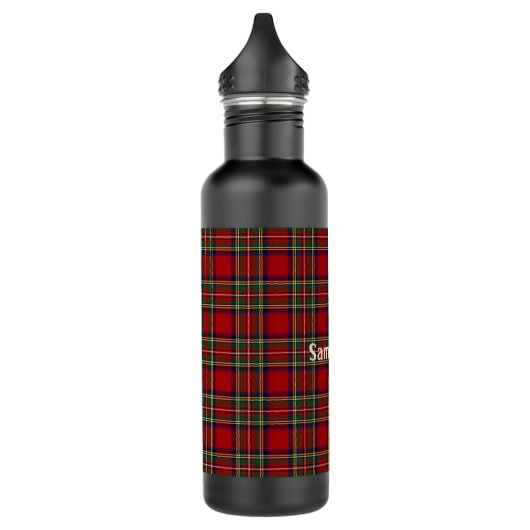 Bouteille d'eau Diagonal Red Plaid Design (Gauche)