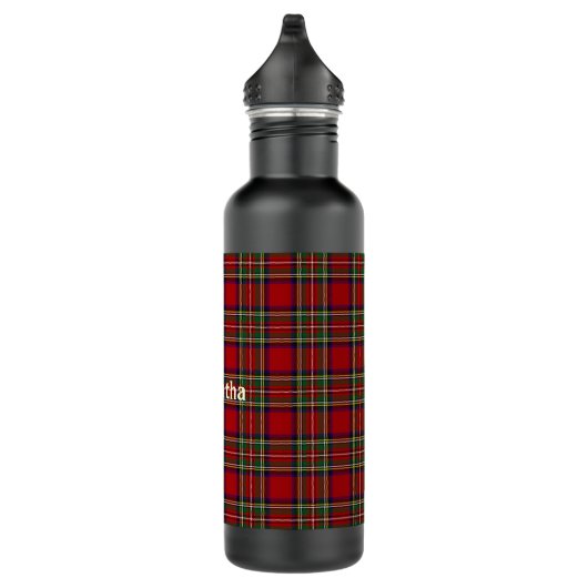 Bouteille d'eau Diagonal Red Plaid Design (Droite)
